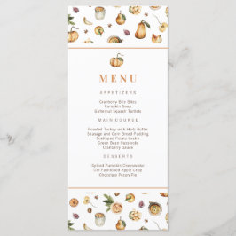 Menu Fall Pumpkins Amizade Ação de Graças