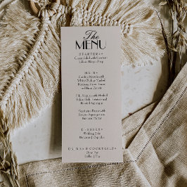 Menu Fancy Black Cream Old Money Luxury Wedding