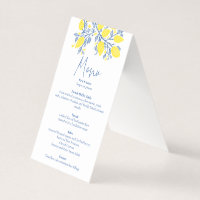 menu Farinha de recepção de casamento azul e infer