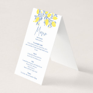 menu Farinha de recepção de casamento azul e infer