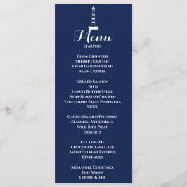 Menu Farol Náutico Elegante Branco e Azul