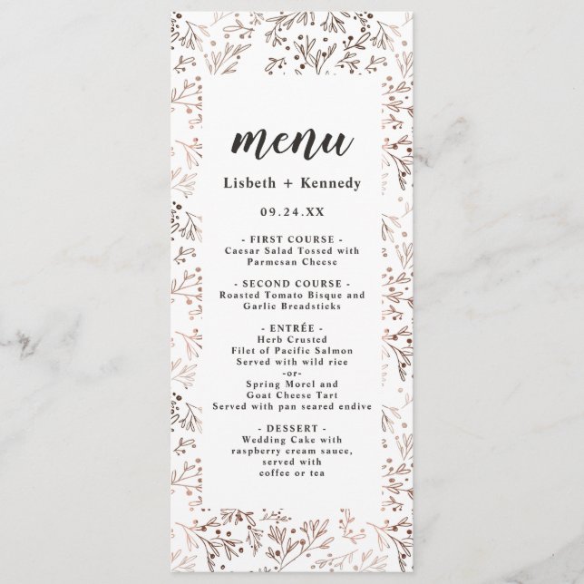 Menu Fatia Rústica de Madeira Fatia de Cobre Fall Fall  (Frente)