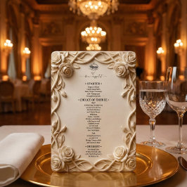 Menu Faux 3D Sculpted Plaster Floral Border