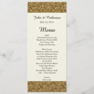 Menu feito sob encomenda do casamento da elegânci