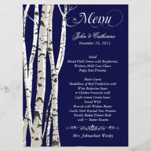 Menu feito sob encomenda do casamento das árvores