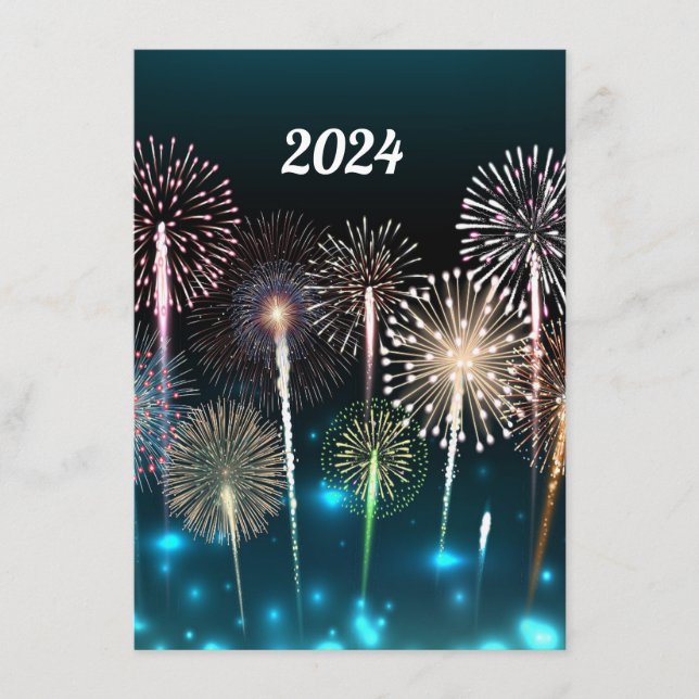 Menu feliz ano novo Fireworks 2024 (Frente)