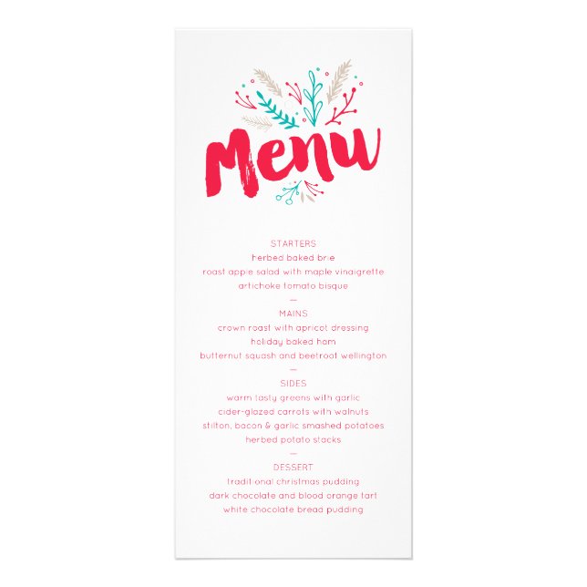 Menu Feriado de Natal de Folhagem Joyful (Frente)
