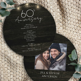 Menu Festa de 60 Anos Rustico Luzes de Madeira