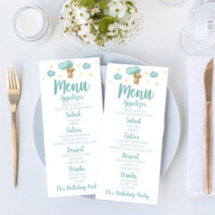 Menu Festa de aniversário do Urso Azul e Balões Comida