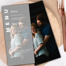 Menu Festa de casamento de Foto do Vellum Moderno Elega