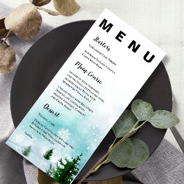 Menu Festa de Casamento no inverno Frosty Snowflakes
