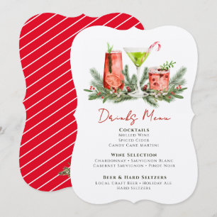 Menu Festa de Cocktail de Natal Elegante Bebidas Festiv