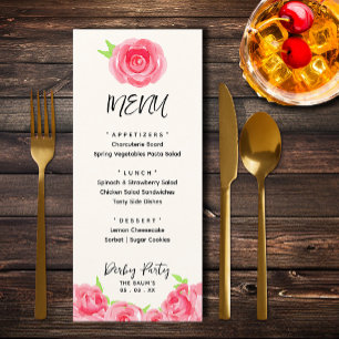 Menu Festa de Derby Floral de Rosas de Quic