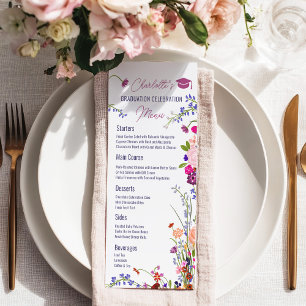 Menu Festa de formatura Boho Chic Wildflower