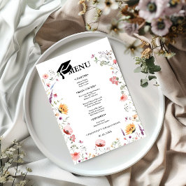 Menu Festa de formatura do Jardim de Flores Selvagens