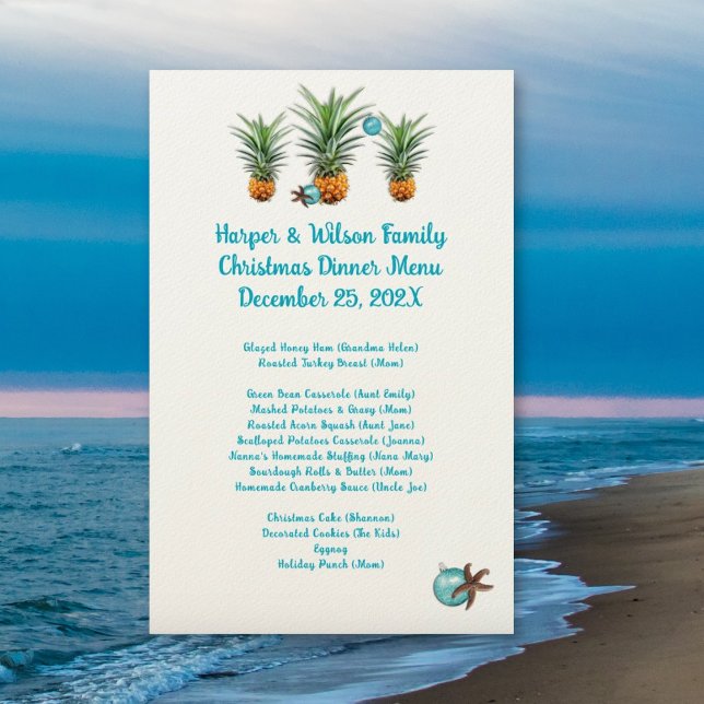 Menu Festa de Janto da Família de Pineanases Natal (Criador carregado)