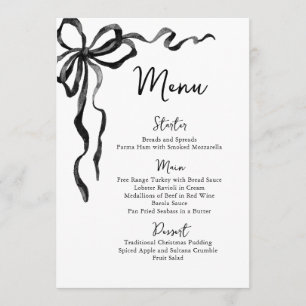 Menu Festa de Natal Fantasia Funky Laço Preto Jantar