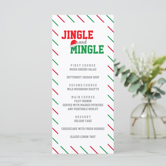 Menu Festa de Natal Jingle e Mingle (Em pé/Frente)