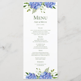 Menu Festa de Noivado com Hortênsias Azuis