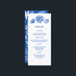 Menu Festa PERSONALIZADA de Casamento de Praia de Seash<br><div class="desc">Cartão de cardápio perfeito para um casamento divertido! Mão fez arte para você! Perfeito para um casamento, chá de panela à beira-mar, festa de solteira, festa de noivado ou aniversário. TOTALMENTE PERSONALIZÁVEL! Clique em "Personalizar" acima para editar o texto. Clique em "editar usando a ferramenta design" para ajustar as fontes,...</div>