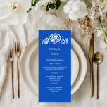 Menu Festa PERSONALIZADA de Casamento de Praia de Seash<br><div class="desc">Cartão de cardápio perfeito para um casamento divertido! Mão fez arte para você! Perfeito para um casamento, chá de panela à beira-mar, festa de solteira, festa de noivado ou aniversário. TOTALMENTE PERSONALIZÁVEL! Clique em "Personalizar" acima para editar o texto. Clique em "editar usando a ferramenta design" para ajustar as fontes,...</div>
