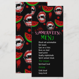 Menu Festa Summerween Cardápio Divertido de Vampiro