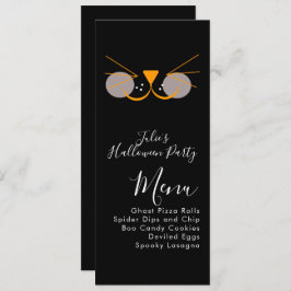 Menu Festas de Figuras de Gato de Halloween