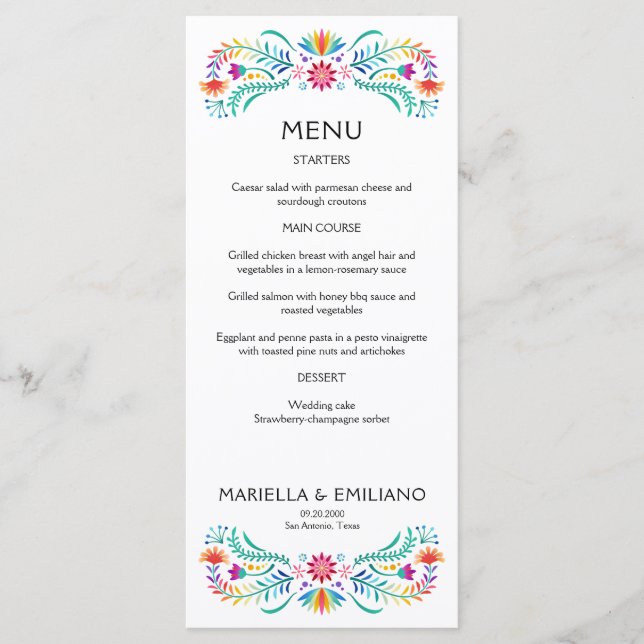 Menu Fiesta Floral Birthday Chá Wedding (Frente)