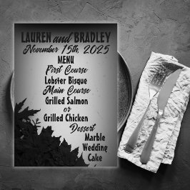 Menu Filme Noir Wedding da década de 1940