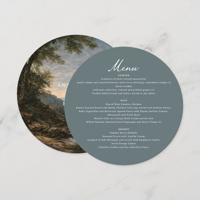 Menu Fine Art Landscape Wedding Romantic Nature  (Frente/Verso)