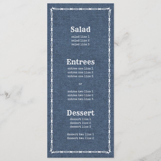 Menu Fio 2 do Country Blue Denim e Barb (Frente)