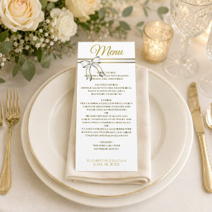 Menu Fitas Douradas Elegantes e Casamento Festivo