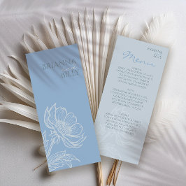 Menu Flor Azul Minimalista