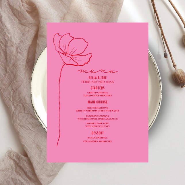 Menu Flor Cor-de-rosa + Casamento Vermelho (Criador carregado)