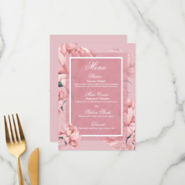 Menu Flor floral rosa
