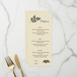 Menu Flor Roxo Simplificado com Folhas Verdes