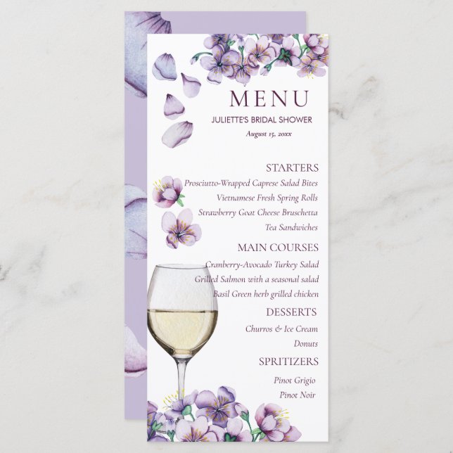 Menu Floral (Frente/Verso)