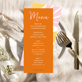 Menu Floral abstrato amarelo & laranja rosa mistura e c