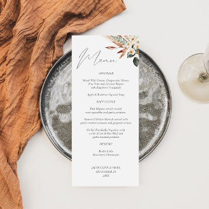 Menu Floral Boho Cobre e Beige