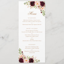 Floral Burgundy Blush Greenery Moderno Mínimo