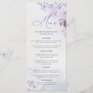 menu floral cor-de-rosa azul púrpura primavera