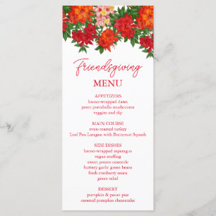 Menu Floral de Amizade do Azalea Fall