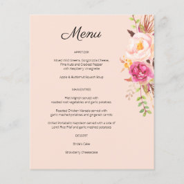 Menu Floral de Bloqueio do Blush com Cor-de-Rosa d