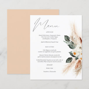 Menu Floral de Cobre de Orçamento e Beige