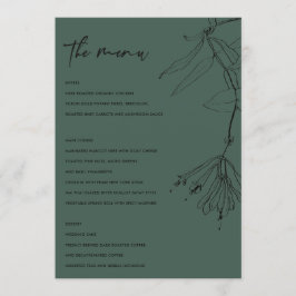 MENU FLORAL DE DESENHO DA LINHA VERDE DO FRASCO MO