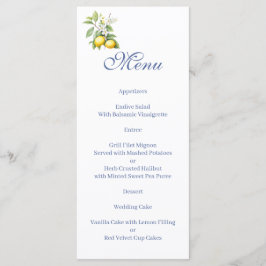 Menu floral de limões