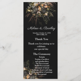 Menu Floral de Vintage Escuro