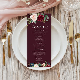 Menu Floral do Burgundy