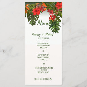 Menu floral do casamento da brisa tropical