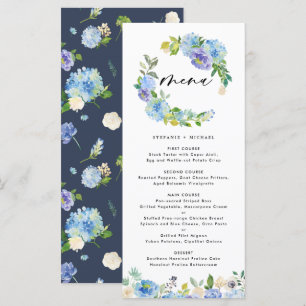 Menu floral do casamento da grinalda dos